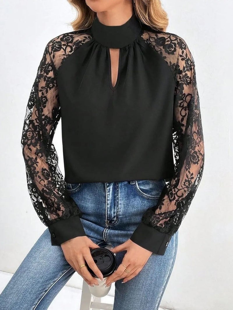 Jane's JANES Lace Sleeve Turtleneck Blouse - Image 2